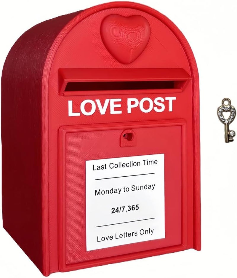 Infmetry Red Mail Box with Lock-Mini Love Letter with Envelope, Gifts For Boyfriend Girlfriend - Image 1