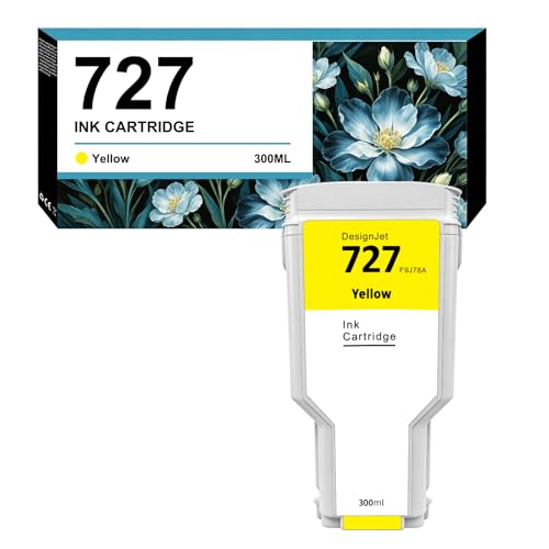 YOUEXPERT Compatible for HP 727XL Yellow 300ML Replacement for HP 727 F9J78A 727Y for HP DesignJet T920 T930 T1500 T1530 T2500 T2530 Printers (1 Pack) - Image 1