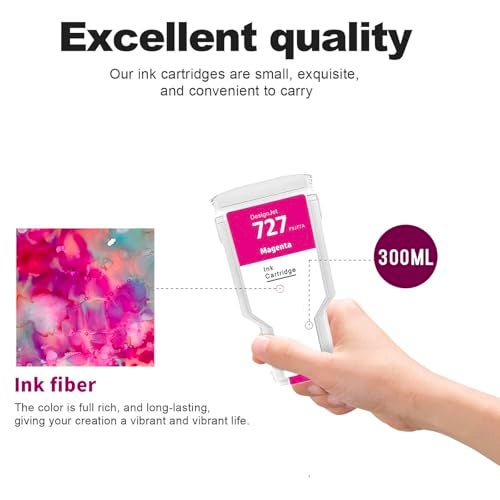 YOUEXPERT Compatible for HP 727XL Yellow 300ML Replacement for HP 727 F9J78A 727Y for HP DesignJet T920 T930 T1500 T1530 T2500 T2530 Printers (1 Pack) - Image 3