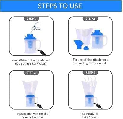 bizwiz REYSUN 3 in 1 vaporizer steamer for coughcold and facial inhaler steamer for cold and cough Blue - Image 5