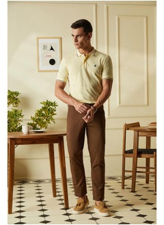 Van Heusen Van Heusen Men's Regular Fit Polo T-Shirt (VSKP517S011421_Cream M)  - Image 2