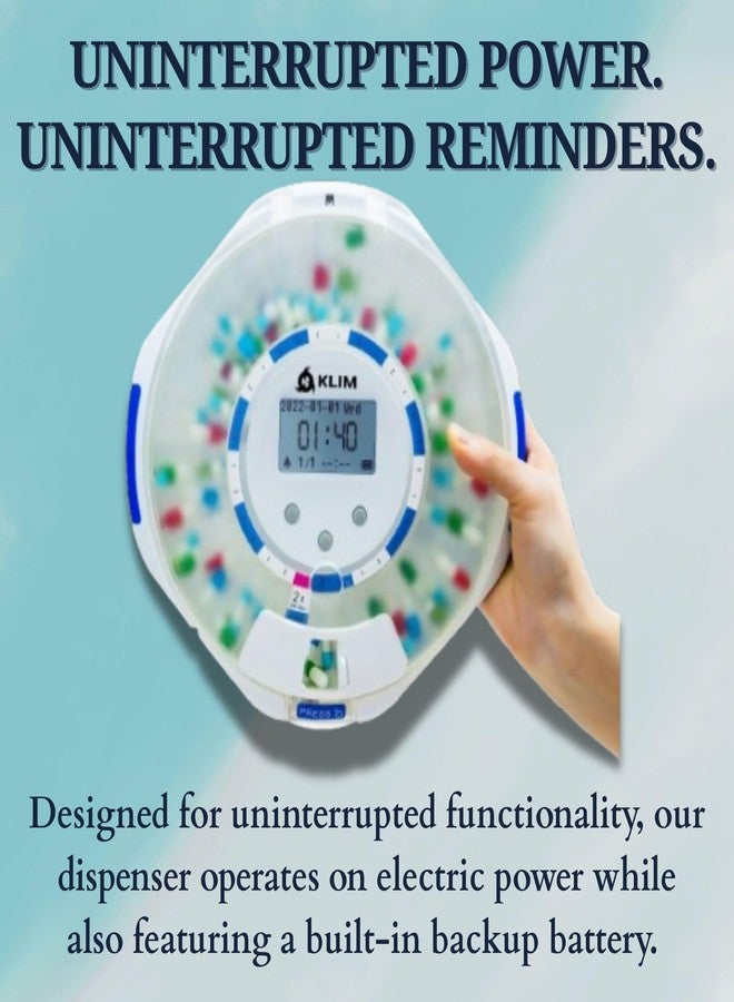 KLIM Smart Pill Dispenser with Alarm - WiFi Monitoring App - 28-Day Automatic Medicine Dispenser for Elderly & Alzheimer’s Care - Lock Key - New Version - Image 4