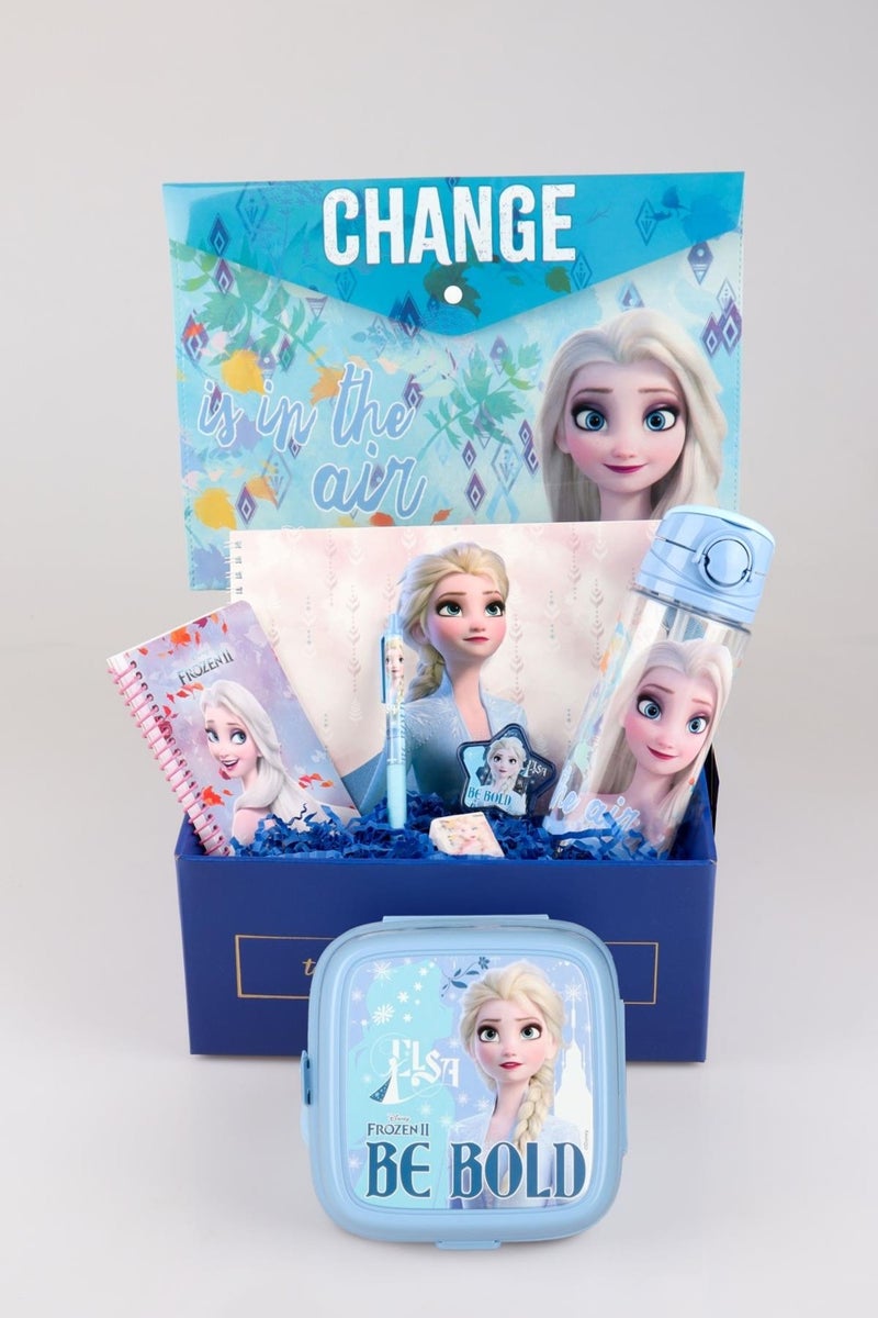 Elsa Dekomus Licensed Gift Box Special Boxed " 's Blue School Journey" Stationery and Dinner Set  - Image 1