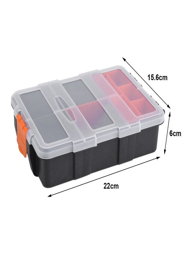Fdit Plastic Heavy-Duty Tool Storage Box Two-Layer Components Storage Case Organizer Small Parts Tool Box - Image 2