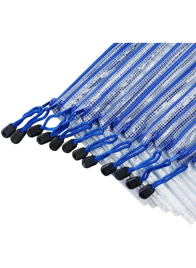10 Pcs Zipper File Bag, Document Zipper Storage Bag, Clear Office Document Bags File Receipts Mesh Pouch, Lightweight and Portable, Suitable for Office School Home Travel, A4 Size - Image 4
