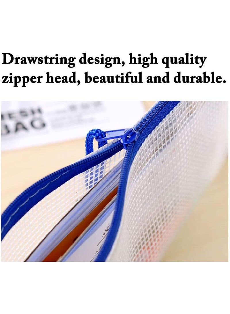 10 Pcs Zipper File Bag, Document Zipper Storage Bag, Clear Office Document Bags File Receipts Mesh Pouch, Lightweight and Portable, Suitable for Office School Home Travel, A4 Size - Image 5