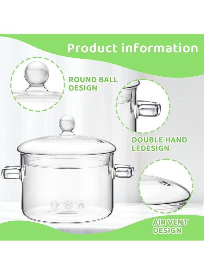 Osowake Glass Pots for Cooking on Stove, 1.5L/50oz Glass Pot with Lid, Heat-Resistant Simmer Pot for Stove Potpourri, Saucepan Pot FIts, Soup, Milk, Tea. - Image 5