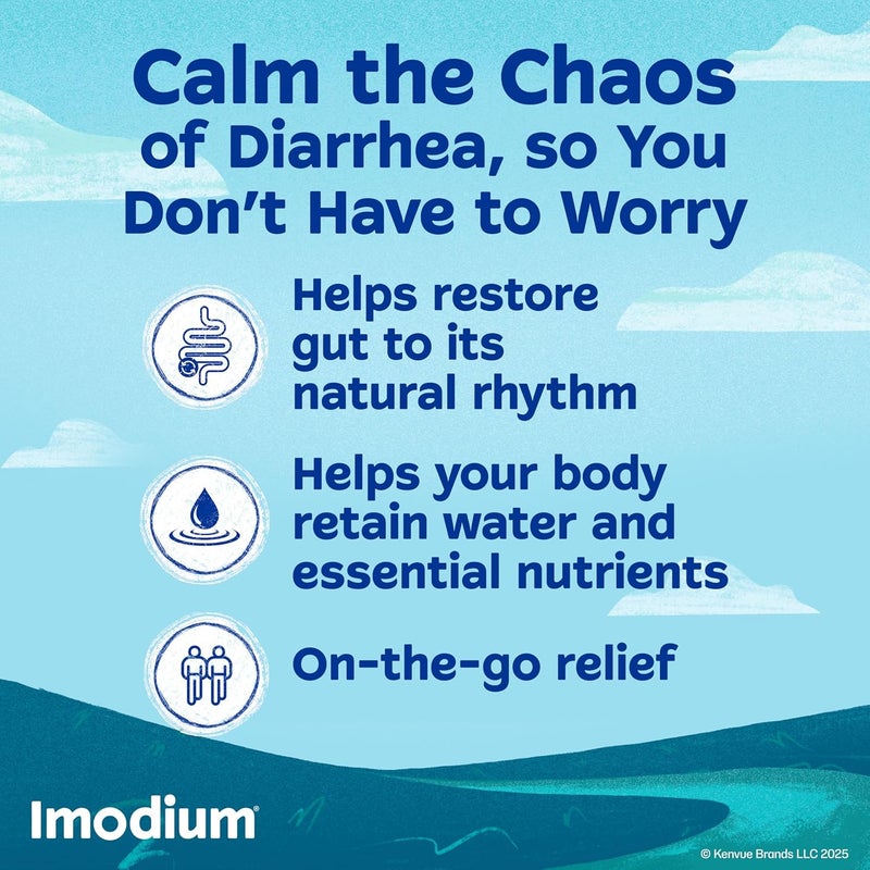 IMODIUM A-D Diarrhea Relief Caplets with Loperamide HCl, Anti-Diarrheal Medicine to Help Control Symptoms of Diarrhea Due to Acute & Traveler's Diarrhea, HSA/FSA Eligible, 6 ct - Image 2