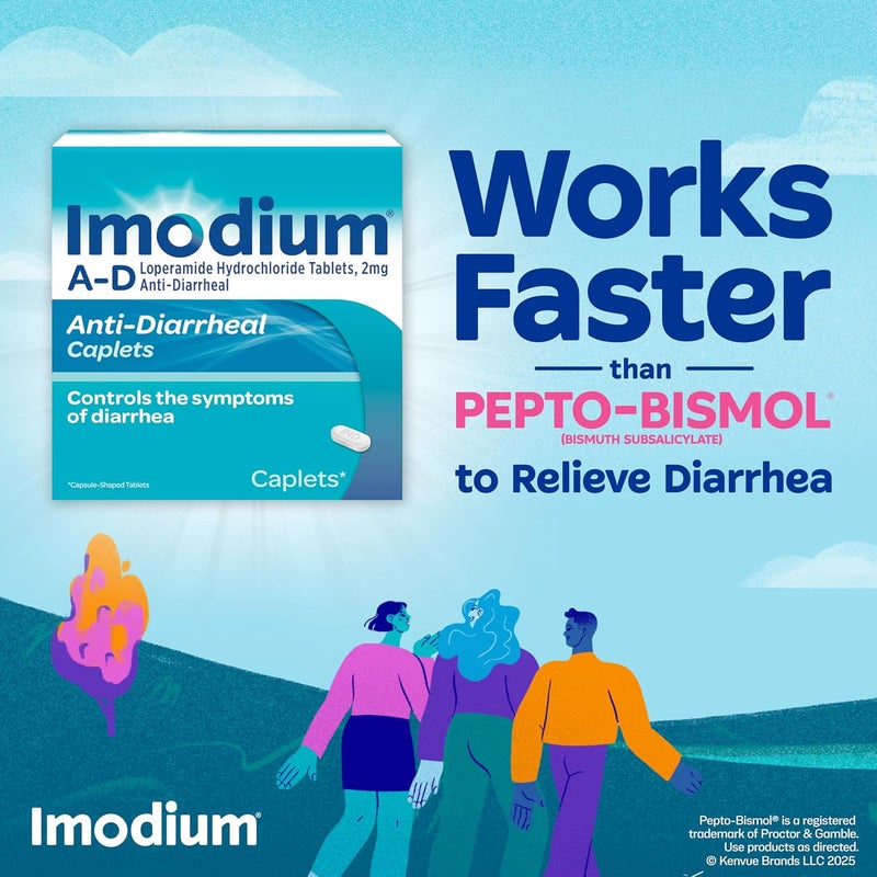 IMODIUM A-D Diarrhea Relief Caplets with Loperamide HCl, Anti-Diarrheal Medicine to Help Control Symptoms of Diarrhea Due to Acute & Traveler's Diarrhea, HSA/FSA Eligible, 6 ct - Image 4