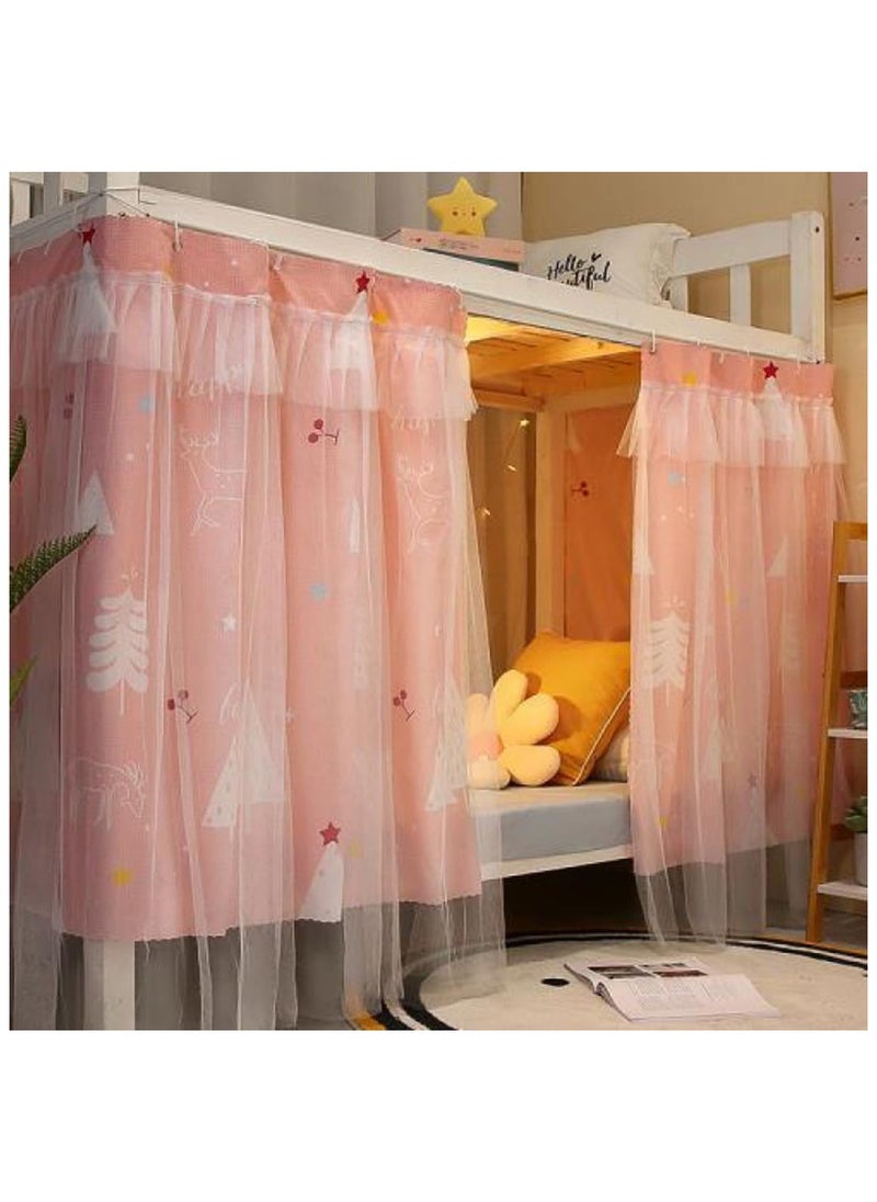 Generic Students Dorm Bunk Bed Curtain Home Privacy Bed Shading Curtain Net Bed Cloth Dustproof Blackout Bed Canopy Bedding Curtain Students Dormitory Tent Lightproof Cloth Bedding Canopy Spread Curtain  - Image 2