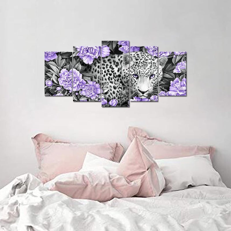 Kalormore 5-Piece Leopard Canvas Wall Art - Image 2