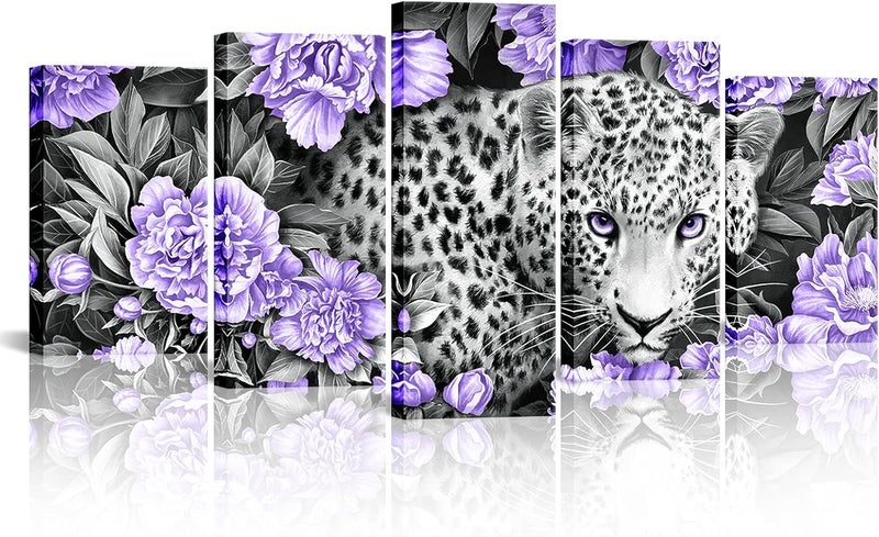 Kalormore 5-Piece Leopard Canvas Wall Art - Image 1