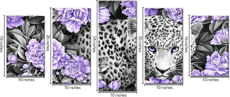 Kalormore 5-Piece Leopard Canvas Wall Art - Image 5