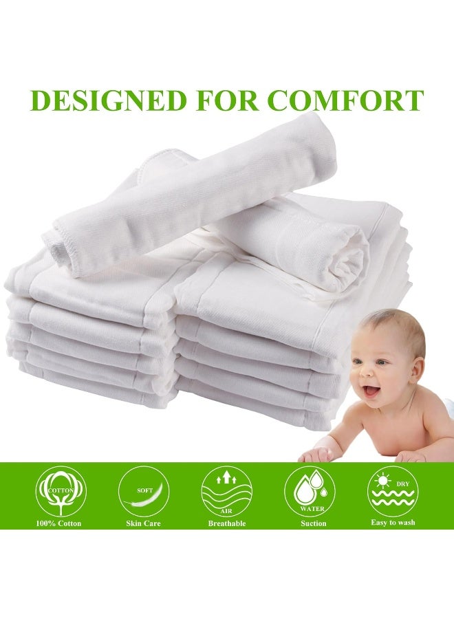 Fasoar Cloth Diapers Prefold Covers 6 Pack - 6 ply 100% Unbleached Cotton, Thick Washable Absorbent Diaper Covers for Babies and Toddlers Multi-Use (10-35 lbs) 6 Pack - Image 5