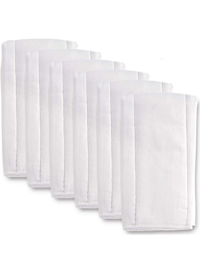 Fasoar Cloth Diapers Prefold Covers 6 Pack - 6 ply 100% Unbleached Cotton, Thick Washable Absorbent Diaper Covers for Babies and Toddlers Multi-Use (10-35 lbs) 6 Pack - Image 1