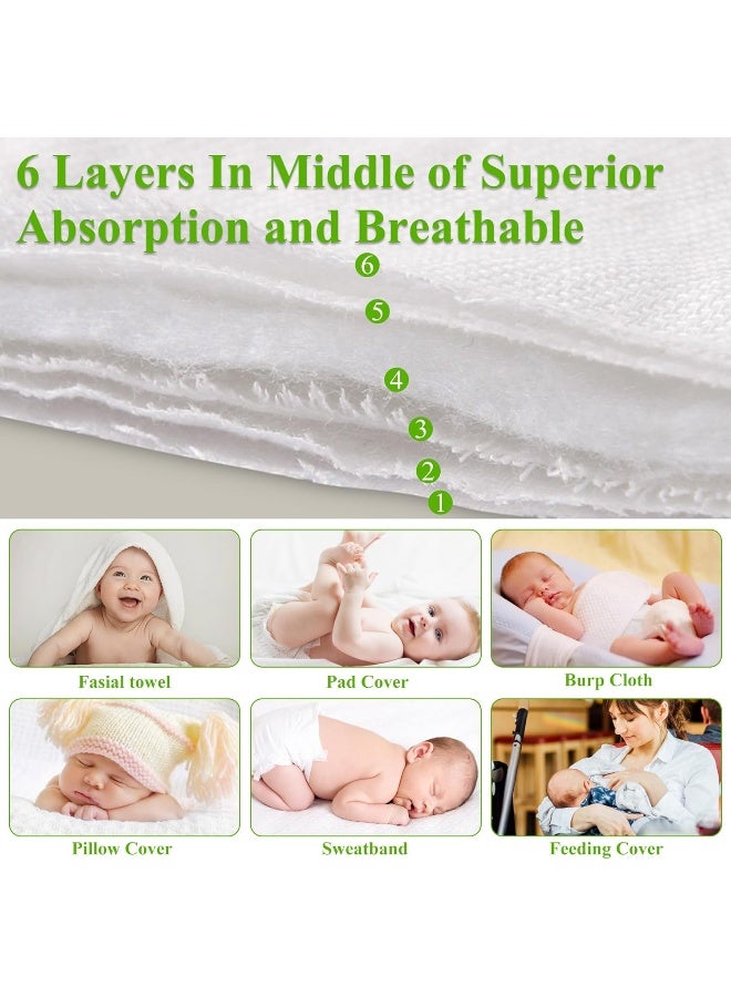 Fasoar Cloth Diapers Prefold Covers 6 Pack - 6 ply 100% Unbleached Cotton, Thick Washable Absorbent Diaper Covers for Babies and Toddlers Multi-Use (10-35 lbs) 6 Pack - Image 3