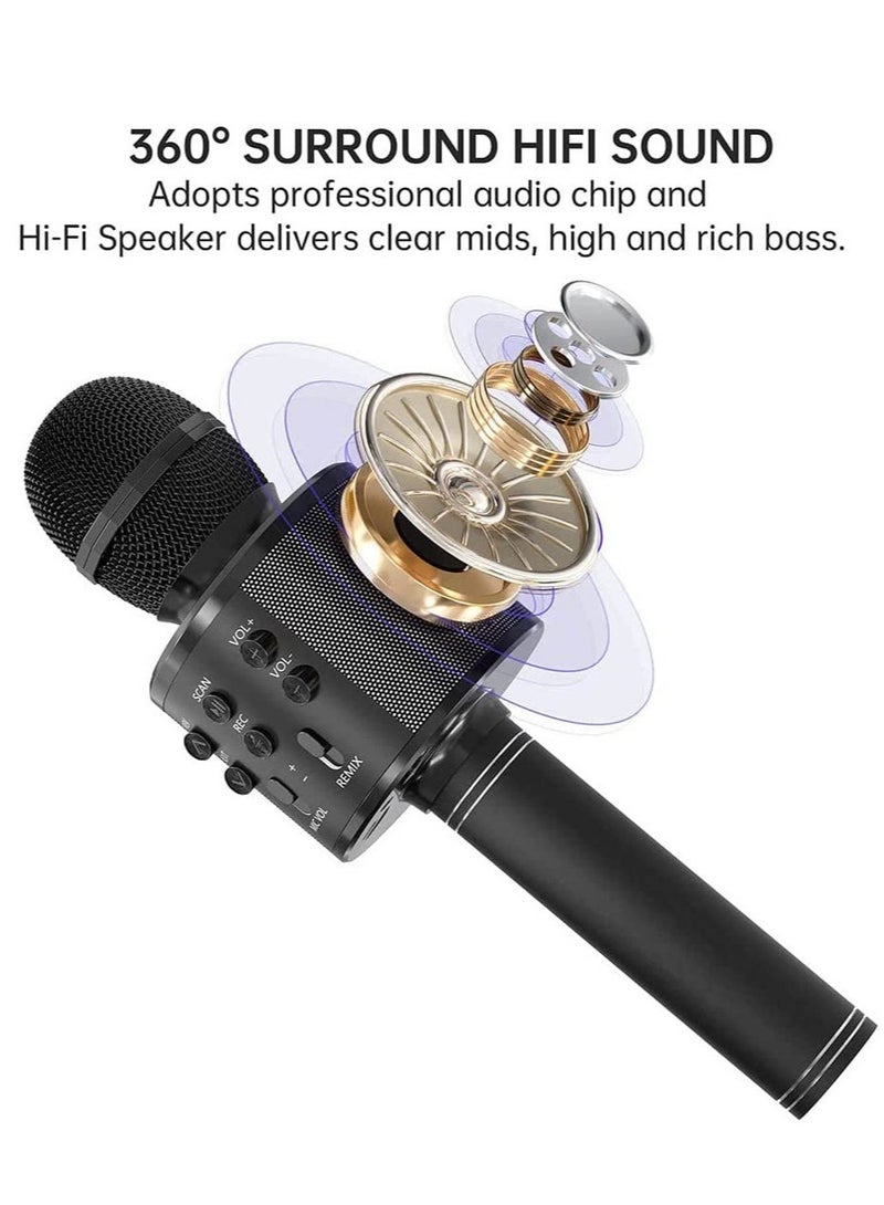 ELTRAZONE Bluetooth Microphone for kids Birthday Gift Toys for Age 3 4 5 6 7 8 9 10 Girls Boys Wireless Karaoke Mircrophone Little Kid Gifts Toy for Toddler Children (Black) - Image 5