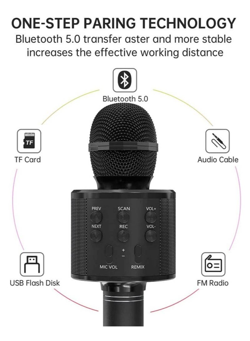 ELTRAZONE Bluetooth Microphone for kids Birthday Gift Toys for Age 3 4 5 6 7 8 9 10 Girls Boys Wireless Karaoke Mircrophone Little Kid Gifts Toy for Toddler Children (Black) - Image 4