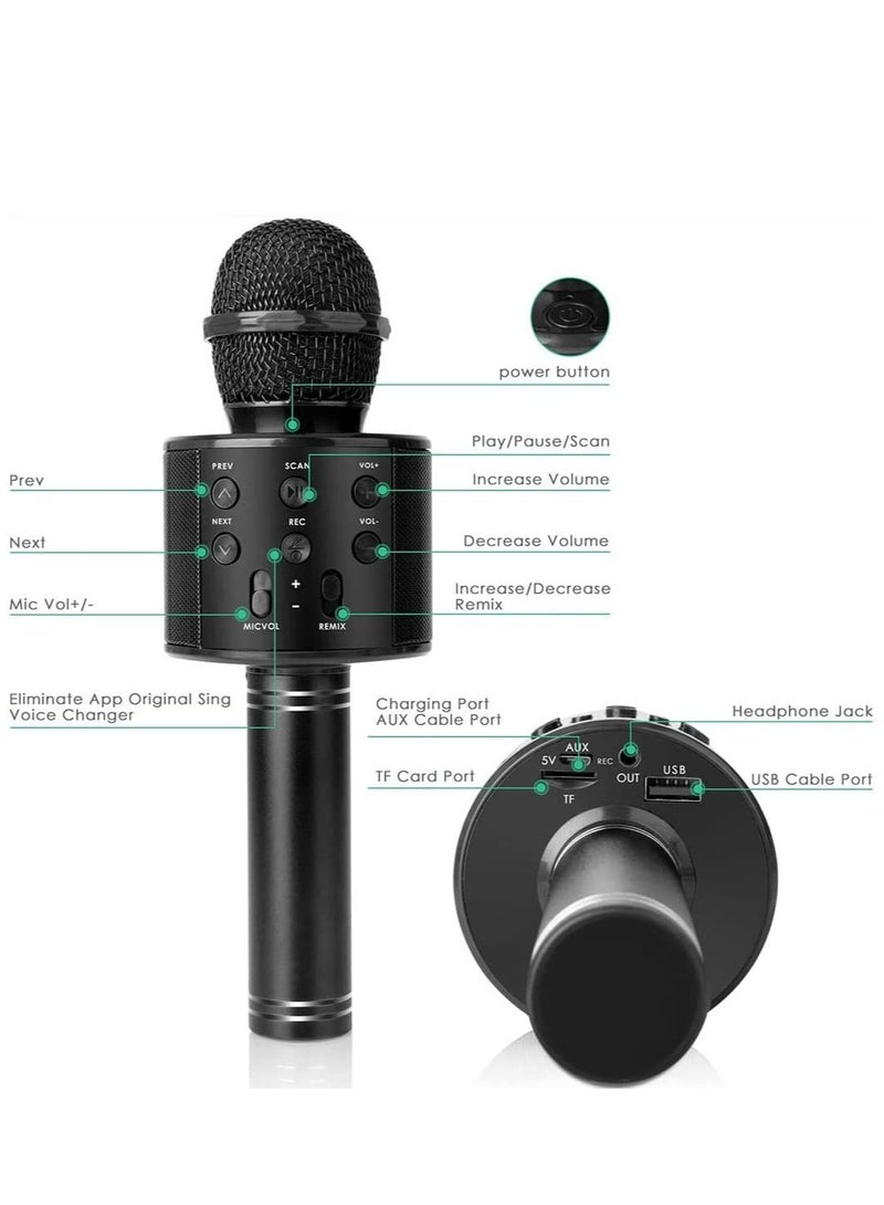 ELTRAZONE Bluetooth Microphone for kids Birthday Gift Toys for Age 3 4 5 6 7 8 9 10 Girls Boys Wireless Karaoke Mircrophone Little Kid Gifts Toy for Toddler Children (Black) - Image 3