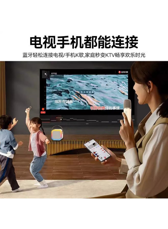 K12 ميكروفون بلوتوث للمنزل والهواء الطلق، سماعة لاسلكية محمولة متعددة الاستخدامات للهواتف الذكية، نظام كاريوكي ذكي متكامل - Image 3