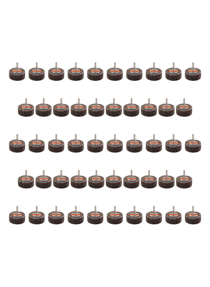 لوازم برو7 طقم صنفرة دريل مكون من 50 قطعة - 60x25 مم - نعومه 180 - ساق 6 مم (1/4 إنش) - عجلة صنفرة أسطوانية من أكسيد الألمنيوم للمعادن والخشب وإزالة الطلاء - Image 2