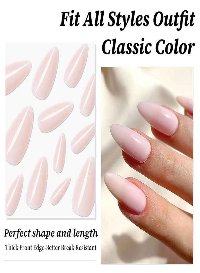 Lifextol 240PC Nude Almond Press on Nails Medium Nails Press ons Stiletto Press on Nails Short Fake Nails with Glue&Adhesive Tab,Acrylic Nails Glue on Nails Artificial Nude Nails Stick Nail Tip - Image 2