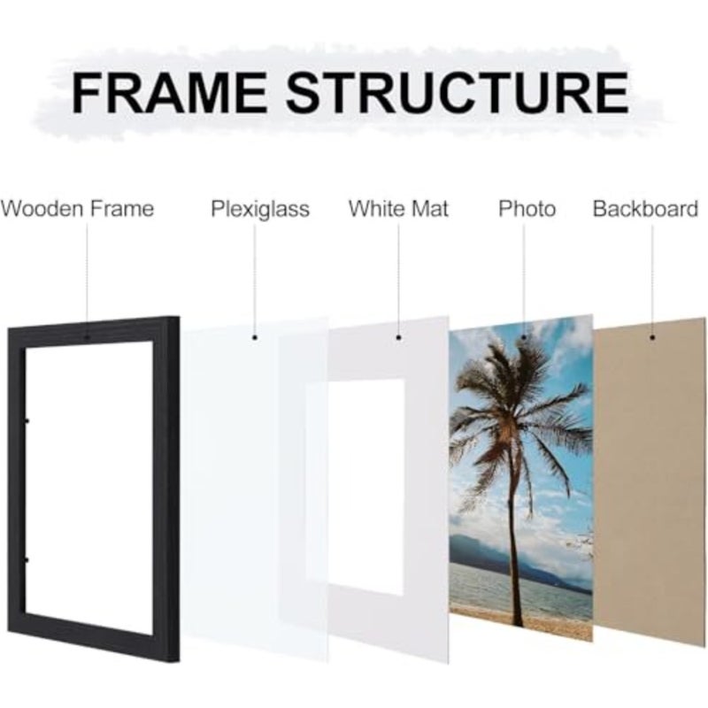 10 Pack Picture Frames Collage Wall Decor, Gallery Wall Frame Set for Wall or Tabletop Display, Multi Sizes with Two 8x10, Four 5x7, and Four 4x6 Photo Frames, Black - Image 3