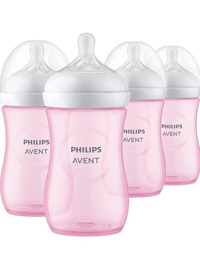 Natural Baby Bottle with Natural Response Clear 9oz pack of 4