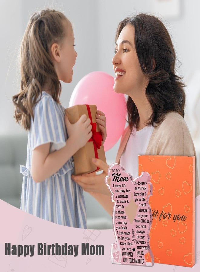 LuoHere Mom Gifts Mothers Day Gifts from Daughter, Mom Birthday Gift Ideas Cool Easter Day Gifts for Mom I Love Mom Best Mom Ever Gifts New Mom Single Mom Christmas 2025 Mother's Day Gift Acrylic Plaque Sign - Image 5