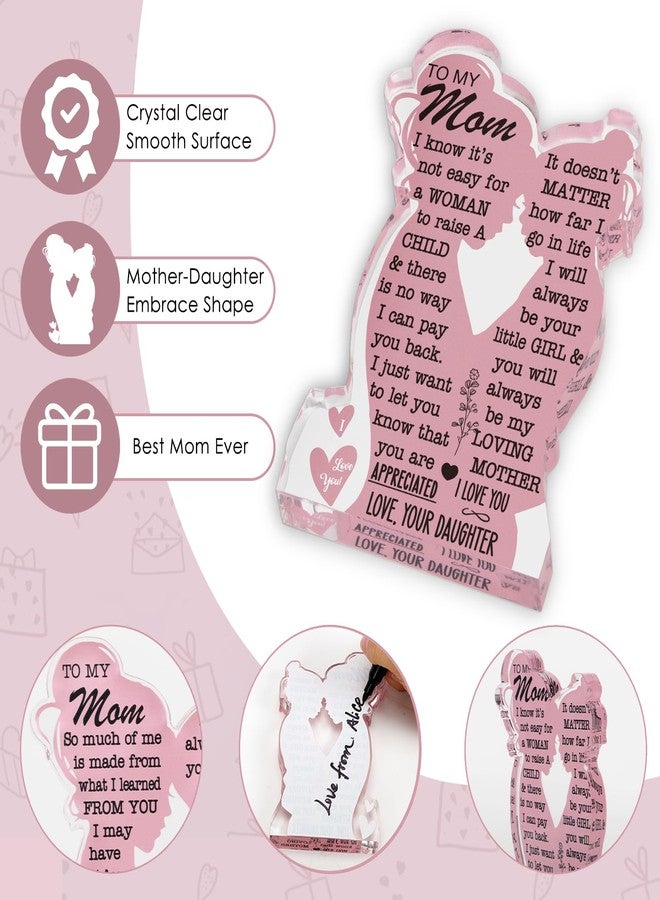 LuoHere Mom Gifts Mothers Day Gifts from Daughter, Mom Birthday Gift Ideas Cool Easter Day Gifts for Mom I Love Mom Best Mom Ever Gifts New Mom Single Mom Christmas 2025 Mother's Day Gift Acrylic Plaque Sign - Image 2