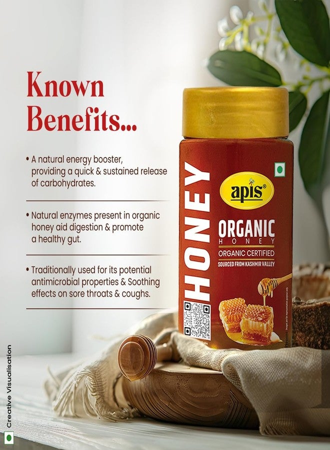 Apis Organic Honey 450g, Pure & Natural, Organic Certified, Kashmir Sourced Honey, Natural Sweetener with No Added Sugar & Adulteration - Image 3