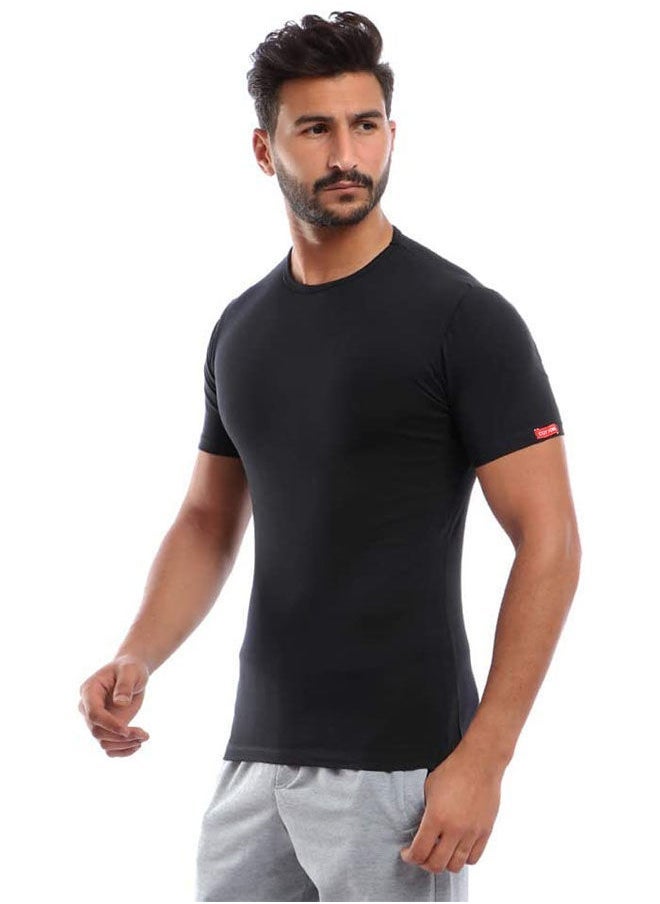 COTTONIL Plain Basic Round Neck Short Sleeve Undershirts Single