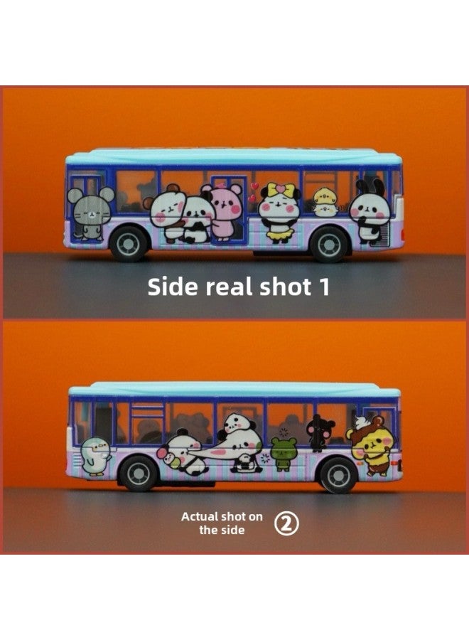 Genuine Japanese Rice Cake Panda Hong Kong Bus Bus Simulation Car Model Children's Toy Alloy Car Model-Color:The Tailgate Can Be Opened/pet Family/hong Kong Truck/alloy Pull-back Genuine Color Box (12 Pieces/small Box, 6 Small Boxes/carton) - Image 4