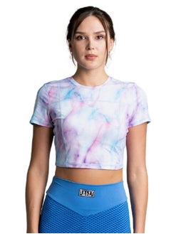 Mei Stylish Tie Dye Seamless Gym Fitness Yoga Sports Crop Top  - Image 1