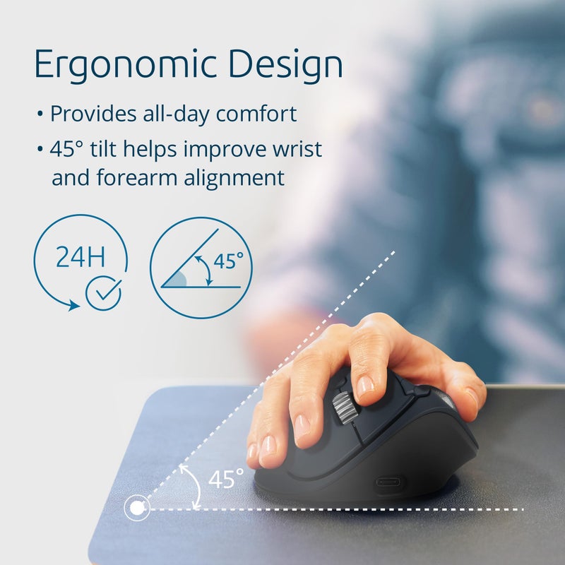 Kensington TB550 Wireless Trackball Mouse, Thumb Operated, Rechargeable, Ergonomic Design (K72196WW), Black - Image 3