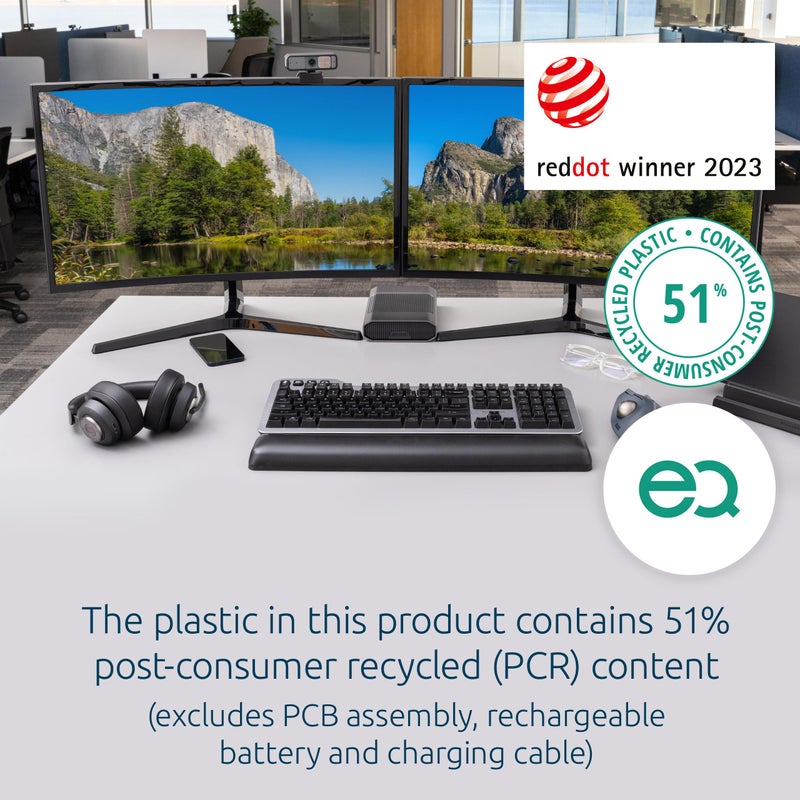 Kensington TB550 Wireless Trackball Mouse, Thumb Operated, Rechargeable, Ergonomic Design (K72196WW), Black - Image 2