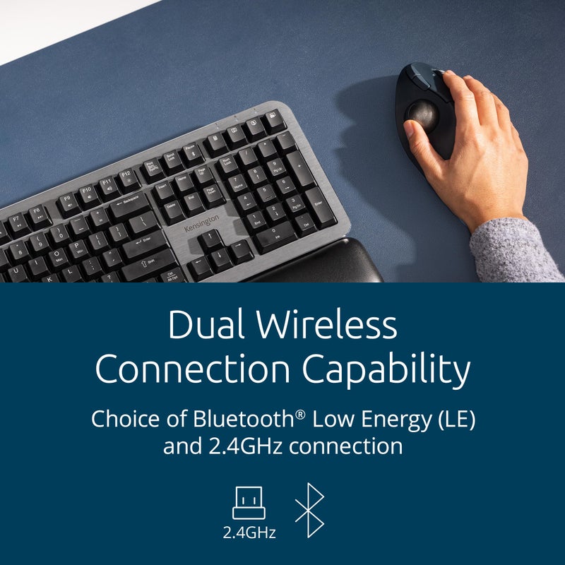 Kensington TB550 Wireless Trackball Mouse, Thumb Operated, Rechargeable, Ergonomic Design (K72196WW), Black - Image 5