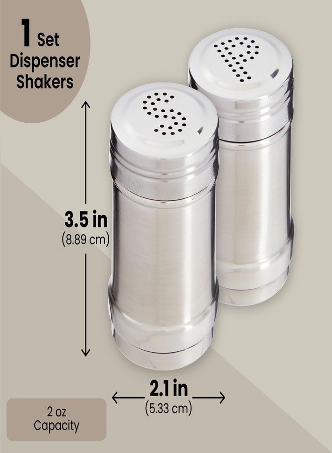 Juvale 2 oz Stainless Steel Metal Salt and Pepper Shakers Set for Kitchen, Dinner Table, Cooking, Travel, Refillable, Perforated "S" and "P" Caps (3.5 in) - Image 4