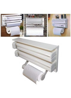 APURK APURK Tissue Paper Roll Holder for Kitchen Kitchen Accessories Triple Paper Dispenser Tissue Paper Storage Holder Plastic Organizer Stand for Tissue Paper Set of 1  - Image 4