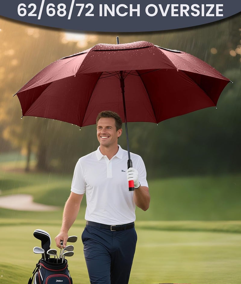 SIEPASA Golf Umbrella Large 62/68/72 Inch Automatic Open Golf Umbrella Extra Large Oversize Double Canopy Vented Umbrella Windproof Waterproof for Men and Women. - Image 2