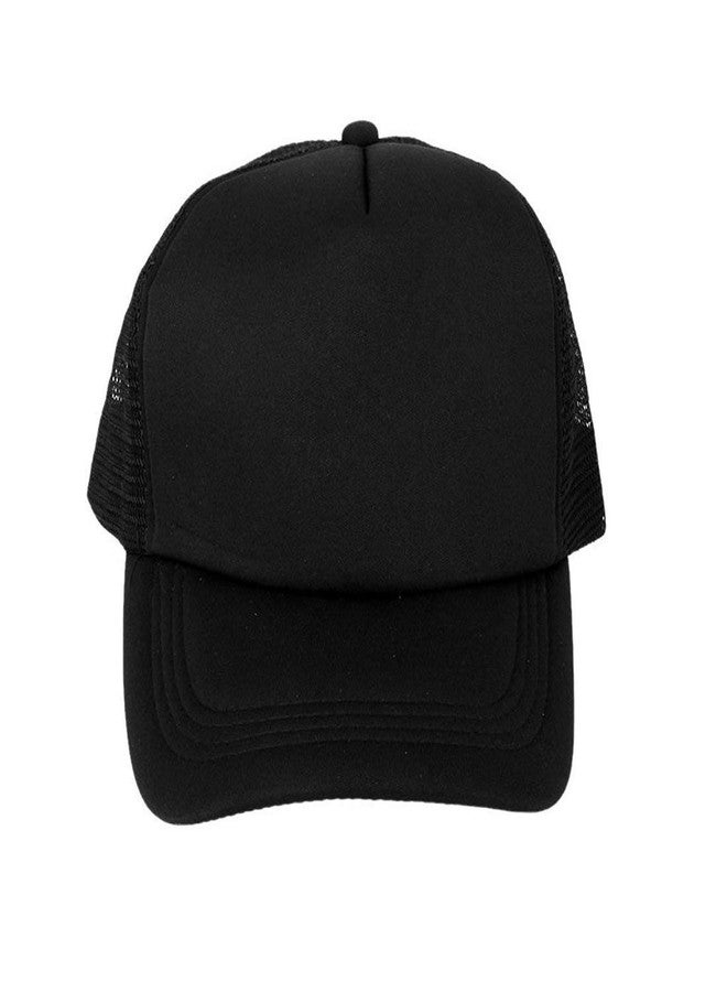 pass pass 🧢✨ Solid Self-Design Net Cap for Boys | Stylish & Breathable Summer Cap | Adjustable Free Size (Multicolor/Black) - Image 3