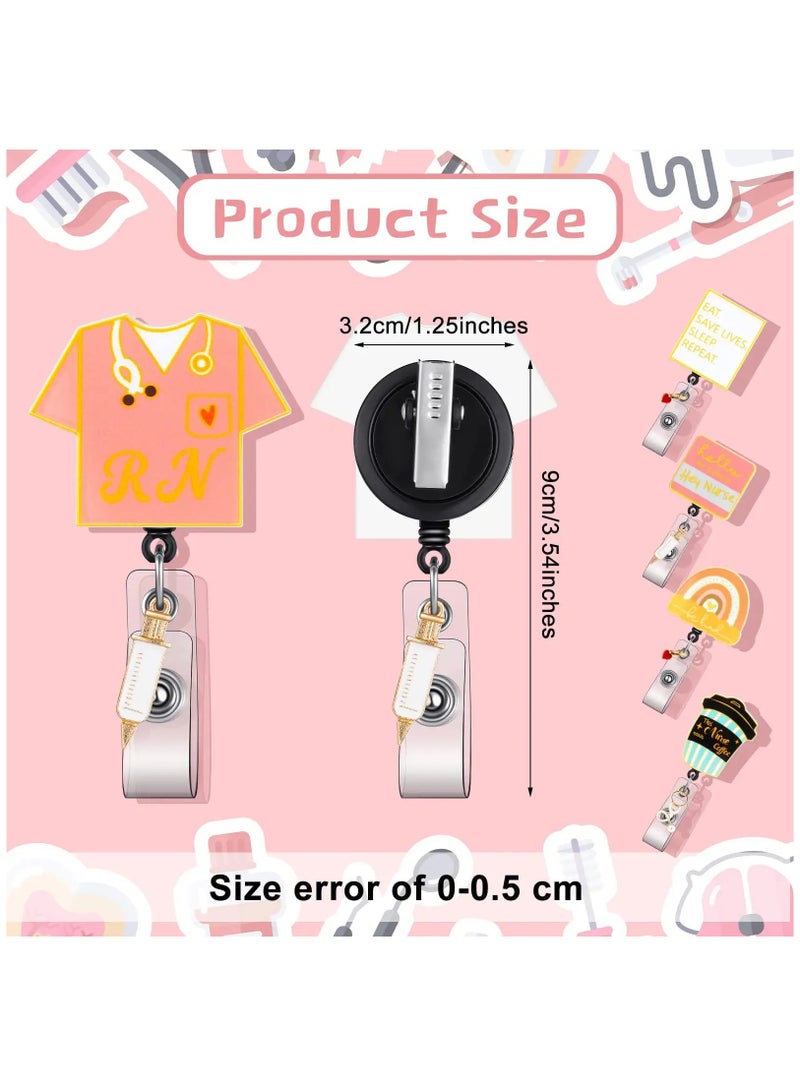 5-Pack Retractable Nurse Badge Reels - Stylish and Functional ID Holders for Healthcare Professionals - Image 5