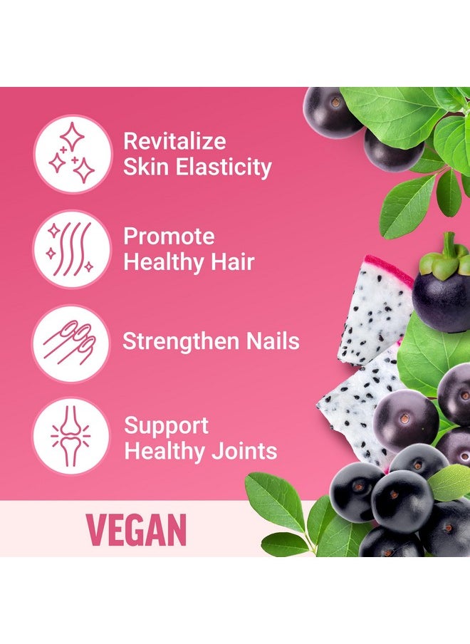 Force Factor Force Factor Collagen Boosting Superfoods, Vegan Collagen Booster for Women, with Biotin, Hyaluronic Acid, and Vitamin C, for Hair, Skin, Nails, & Joint Support, Tropical Fruit, 60 Soft Chews  - Image 2