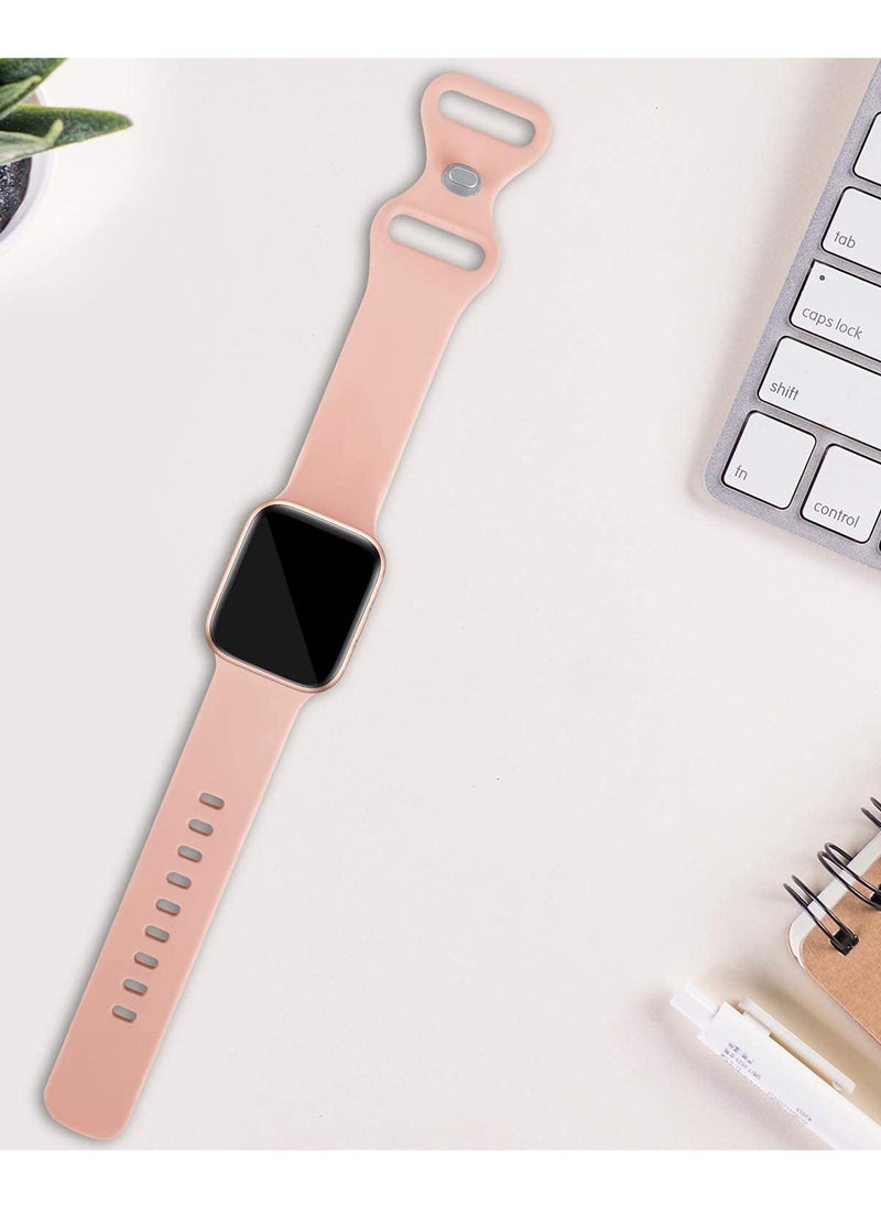 Generic Compatible with Apple watch Band 42mm 44mm 45mm 46mm 49mm for Women Men, Soft Silicone Wristband Strap Bands for iWatch Ultra 2/1 Series 10 9 8 7 6 5 4 3 2 1 SE 2/1 Pink  - Image 3