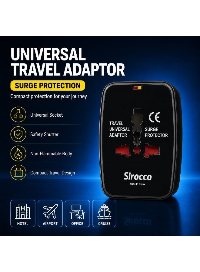 SIROCCO Travel Adaptor Universal All-In-One With Surge Protection, Sirocco 931L - Image 1