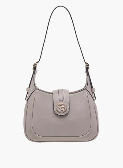 Celeste Women Logo Accent Shoulder Bag with Zip Closure