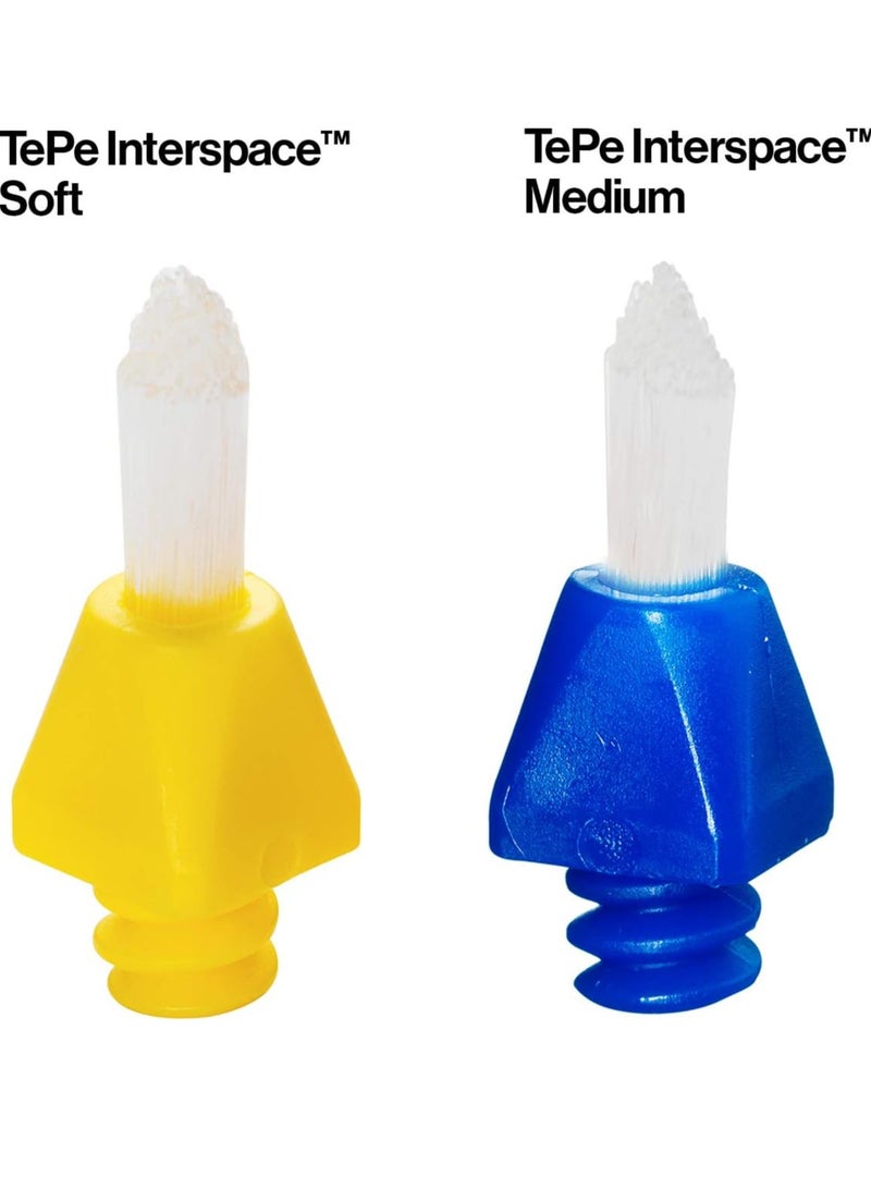 Tepe Medium Soft Toothbrush Designed for Cleaning Hard-to-Reach Areas, Such as Molars, Gum Pockets, and Gaps Between Teeth – 1 Handle with 12 Replaceable Brush Heads - Image 2
