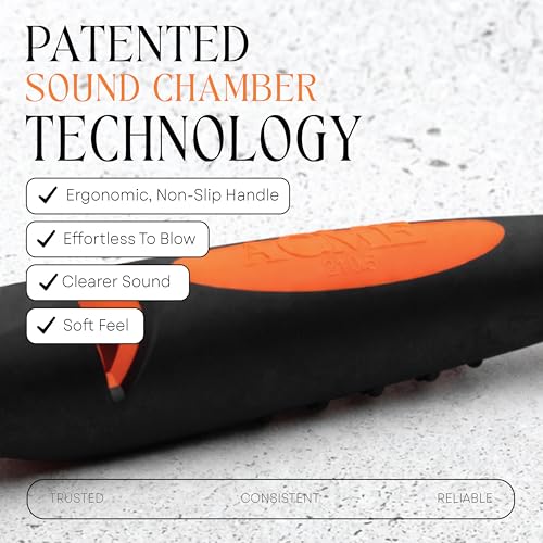 ACME Alpha 2105 Dog Training Whistle with Enhanced Ergonomic Grip BPAFree Plastic 110 dBA Standardized Frequency for Smaller Dogs Weatherproof Made in The UK Black on Day Glow Orange - Image 3