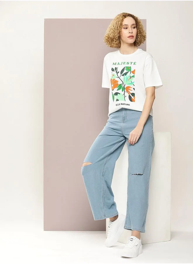 ديلينجر Oversized Majeste Graphic Print T-Shirt by Styli