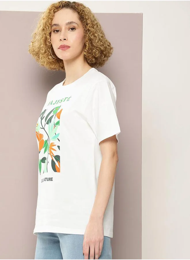 ديلينجر Oversized Majeste Graphic Print T-Shirt by Styli